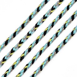 Medium Turquoise Polyester Braided Cords, Medium Turquoise, 2mm, about 100yard/bundle(91.44m/bundle)