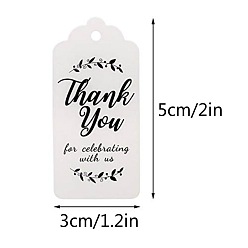 Rectangle Thanksgiving Themed Paper Hang Gift Tags, with Hemp Cord, Rectangle Pattern, 5x3cm, 100pcs/bag