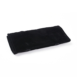 Черный Складная бархатная сумка для путешествий, переносной футляр для хранения, для показа ожерелья, чёрные, 64.5x57x0.6 см