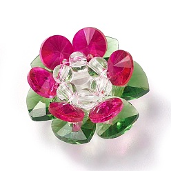 Colorido Perlas de vidrio tejida, perlas de racimo, loto, colorido, 25~28x14 mm, agujero: 5 mm