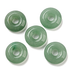 Green Aventurine Natural Green Aventurine Pendants, Donut/Pi Disc Charms, 18~18.5x6mm, Hole: 5.5~6mm
