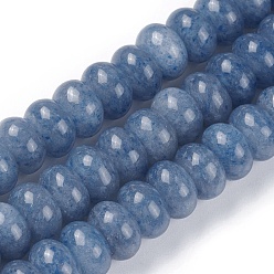Синий Авантюрин Природные голубые авантюрин бисером пряди, рондель, 8~8.5x4.5~5 мм, отверстие : 1 мм, около 80 шт / нитка, 15.5 дюйм (39.5 см)