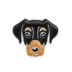 Dog Dog Enamel Pin with Brass Butterfly Clutches, Alloy Badge for Backpack Clothing, Dobermann, 20.5x24.5x10mm, Pin: 1.1mm