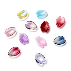 Mixed Color Transparent Glass Pendants,  Sakura Petaline, Mixed Color, 16x12x3.5mm, Hole: 0.9mm