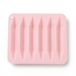 Pink DIY Triangular Crayon Food Grade Silicone Molds, Crayon Recycling Mold, Resin Casting Molds, Pink, 159x137x14mm, Hole: 6.5mm, Inner Diameter: 120x20mm