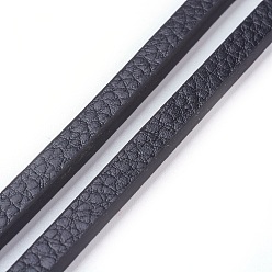 Noir Cordons en cuir pu microfibre, plat, noir, 6x3mm, environ 1.09 yards (1m)/toron