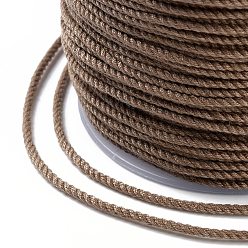Bronze Cordon en coton macramé, corde tressée, avec bobine en plastique, pour accrocher au mur, artisanat, emballage cadeau, tan, 1.2mm, environ 49.21 yards (45m)/rouleau