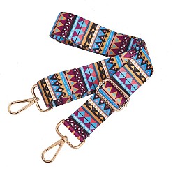 Others Wide Polyester Purse Straps, Replacement Adjustable Shoulder Straps, Retro Removable Bag Belt, with Swivel Clasp, for Handbag Crossbody Bags Canvas Bag, Geometric Pattern, 72x~129x3.8cm