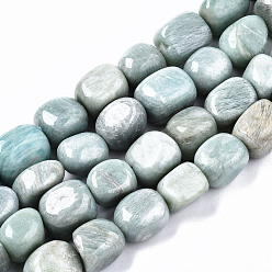 Flower Amazonite Natural Flower Amazonite Beads Strands, Tumbled Stone, Nuggets, 12~20x10~16x10~15mm, Hole: 1mm, about 26~27pcs/strand, 15.75 inch(40 cm)