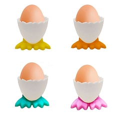 Random Color Easter Plastic Egg Cup, Egg Holders, for Table Supplies Breakfast Kitchen Decoration, Random Color, 48x46x46mm