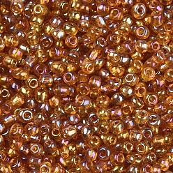 Verge D'or Foncé Perles rondes en verre de graine, couleurs transparentes arc, ronde, verge d'or noir, 3mm