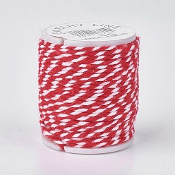 Rouge Cordon en coton macramé, corde de coton torsadée, pour l'artisanat, emballage cadeau, rouge, 1mm, environ 10.93 yards (10m)/rouleau