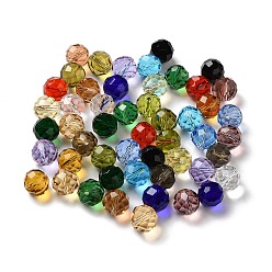 Couleur Mélangete Verre imitation perles de cristal autrichien, facette, ronde, couleur mixte, 10mm, Trou: 1mm