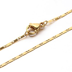 Golden 304 Stainless Steel Mariner Link Chain Necklaces, with Lobster Clasps, Golden, 17.7 inch(45cm)