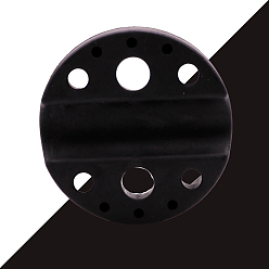 Noir Porte-gobelet d'encre de tatouage en silicone, pour l'outil de tatouage de maquillage permanent, plat rond, noir, 8.5 cm, Trou: 4mm, 9mm, 15mm