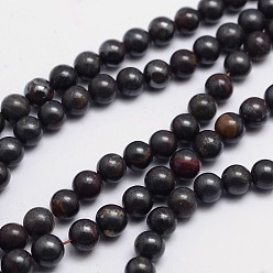 Tigre De Fer Tigre naturel brins de perles de fer rondes, 6mm, Trou: 1mm, Environ 65 pcs/chapelet, 15.74 pouce