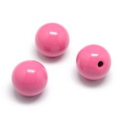 Light Coral Opaque Acrylic Beads, Half Drilled Beads, Round, Light Coral, 21~22mm, Half Hole: 3mm
