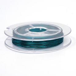 Teal Round Copper Jewelry Wire, Teal, 0.3mm, about 32.8 Feet(10m)/roll, 10 rolls/group
