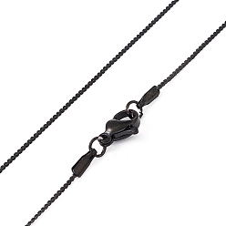 Electrophoresis Black 304 Stainless Steel Serpentine Chain Necklace for Men Women, Electrophoresis Black, 15.75 inch(40cm)