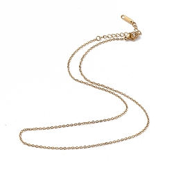Golden Ion Plating(IP) 304 Stainless Steel Cable Chain Necklace for Men Women, Golden, 15.75 inch(40cm)