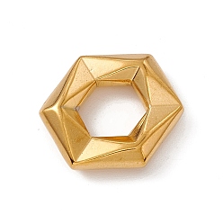 Oro 304 colgantes de acero inoxidable, encanto hexagonal, dorado, 17.5x20x4.5 mm