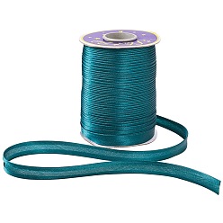 Teal Silk Fabic Band, Satin Ribbon, For Costumes Clothing Robes Edge Strip, Sewing Accessory, Teal, 15mm, 80m/roll
