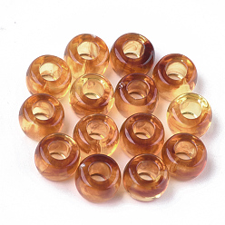 Sandy Brown Acrylic Beads, Imitation Gemstone Style, Large Hole Beads, Rondelle, Sandy Brown, 8.5x5.5mm, Hole: 3mm, about 1920pcs/500g