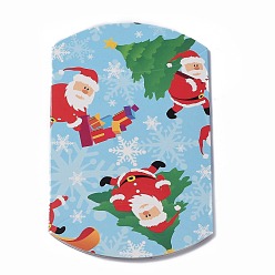 Santa Claus Paper Pillow Boxes, Candy Gift Boxes, for Wedding Favors Baby Shower Birthday Party Supplies, Light Sky Blue, Santa Claus Pattern, 3-5/8x2-1/2x1 inch(9.1x6.3x2.6cm)