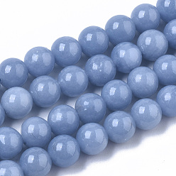 Angelite Synthetic Angelite Beads Strands, Round, 10mm, Hole: 0.9mm~1mm, about 19~20pcs/Strand, 7.28 inch~7.67 inch(18.5cm~19.5cm)