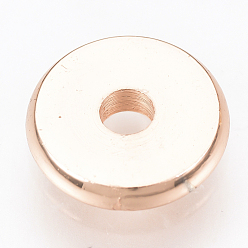 Rose Gold Brass Spacer Beads, Disc, Rose Gold, 6x1.2mm, Hole: 1.8mm