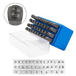 Черный Железо металлические марки, включая букву a ~ z, число 0~8 и амперсанд, чёрные, штамп: 63x8 мм, буква и номер: 6 мм, 36 шт / коробка