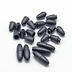 Черный Пластиковые застежки отколовшиеся, для резиновых силиконовых прорезывающих ожерелий, чёрные, 24x9 мм, отверстие : 2.5 мм