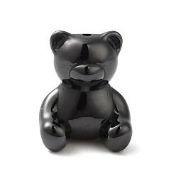 Черный Биокерамика циркониевые керамические бусины, без никеля , не выцветает и гипоаллергенен, медведь, чёрные, 16x13x9 мм, отверстие : 1 мм