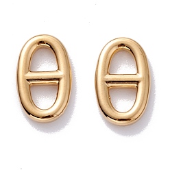 Golden 304 Stainless Steel Links, Oval, Golden, 17x10.5x2.5mm, Hole: 5x5mm