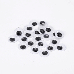 Noir Noir et blanc wiggle yeux écarquillés cabochons artisanat scrapbooking bricolage accessoires de jouets, noir, 3x2mm
