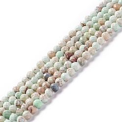 Cyan Clair Brins de perles de jaspe impérial naturel, teint, facette, ronde, cyan clair, 3~3.5mm, Trou: 0.7~0.8mm, Environ 126~137 pcs/chapelet, 15.24~15.39 pouce (38.7~39.1 cm)