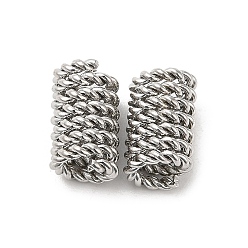 Stainless Steel Color 304 Stainless Steel Beads, Twisted Wrapped Beads, Tube, Stainless Steel Color, 8.5x5.5mm, Hole: 3.5mm