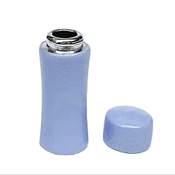 Light Sky Blue Miniature Alloy Vacuum-insulated Bottle Display Decorations, for Dollhouse, Rectangle, Light Sky Blue, 9x25mm