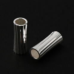 Plata de Ley 925 Chapada Perlas de tubo de latón, sin plomo y el cadmio, tubo, 925 chapado en plata de ley, 11x4 mm, agujero: 3 mm