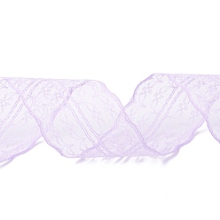 Plum Polyester Lace Trim, Lace Ribbon For Sewing Decoration, Plum, 45mm, about 1- 3/4 inch(45mm) wide, about 10.93 yards (10m)/roll