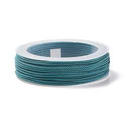 Зеленый Плетеные нити нейлона, окрашенные, завязывая шнур, для китайского вязания, ремесла и изготовление ювелирных изделий, зелёные, 1.5 мм, около 13.12 ярдов (12 м) / рулон