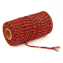 Rouge 100m macramé 2-fil tressé en coton, avec bobine, ronde, rouge, 2mm, environ 109.36 yards (100m)/rouleau