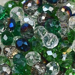 Verde Oscuro Perlas de vidrio, facetados, Rondana plana, verde oscuro, 4x3 mm, agujero: 0.4 mm, Sobre 820 unidades / 60 g