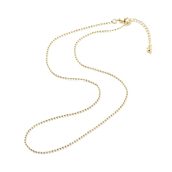 Real 18K Gold Plated Brass Ball Chains Necklace for Women, Cadmium Free & Lead Free, Real 18K Gold Plated, 17.52 inch(44.5cm)