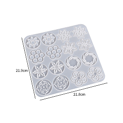 White Pendant Silicone Molds, Resin Casting Molds, For UV Resin, Epoxy Resin Craft Making, Flower, White, 219x218x5mm