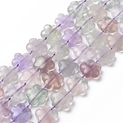 Fluorine Fleurs naturelles perles arc-en fluorite de brins, 15x5.5mm, Trou: 1mm, Environ 27 pcs/chapelet, 16.53 pouce