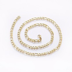 Golden 304 Stainless Steel Figaro Chain Necklaces, with Lobster Claw Clasps, Golden, 23.6 inch(60cm), 5.5x1.5mm