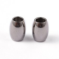 Stainless Steel Color Barrel 304 Stainless Steel Spacer Beads, Stainless Steel Color, 5x4mm, Hole: 2mm