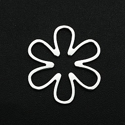 Stainless Steel Color 201 Stainless Steel Chandelier Component Links, Flower, Laser Cut, Stainless Steel Color, 18x20x1mm