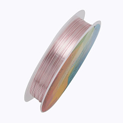 Pink Round Copper Jewelry Wire, Pink, 26 Gauge, 0.4mm, about 39.37 Feet(12m)/roll